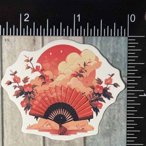 🌀10/$10🌀 Japanese-Style Fan Reusable Waterproof Vinyl Sticker Decal - Picture 1 of 1